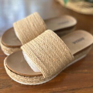 Soda Open Toe Platform Sandal Wedge Espadrille Size 8.5